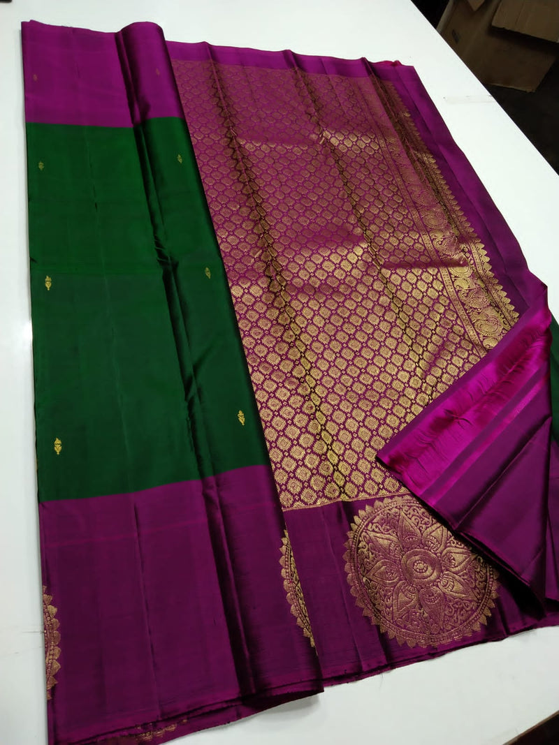 Traditional Borders Butta Kanchipuram Silk Sarees