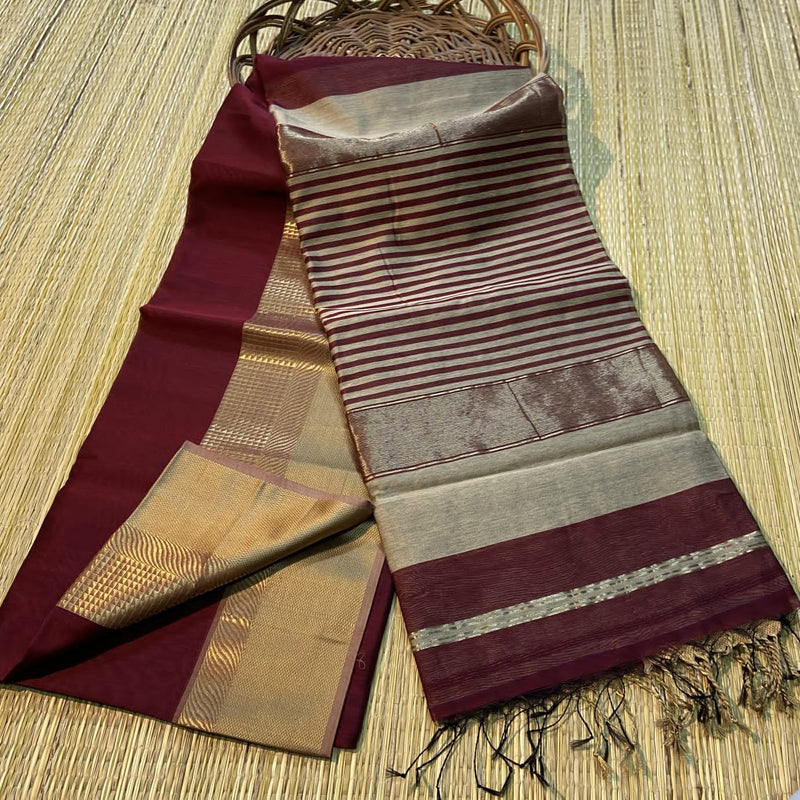 Maheshwari Silk Cotton Sirin Karwat Sarees