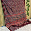 Ajrakh Printed Maheshwari Silk Cotton Sarees