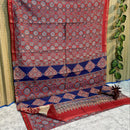 Ajrakh Printed Maheshwari Silk Cotton Sarees