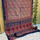 Ajrakh Printed Maheshwari Silk Cotton Sarees