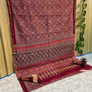 Ajrakh Printed Maheshwari Silk Cotton Sarees