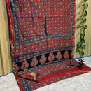 Ajrakh Printed Maheshwari Silk Cotton Sarees