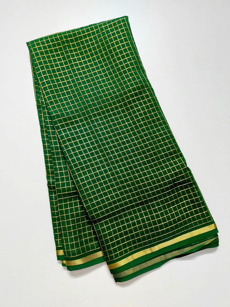 Green Mysore Crepe Silk Saree