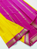 Yellow Mysore Crepe Silk Saree