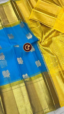 Blue Organza Saree with Kanchi Border