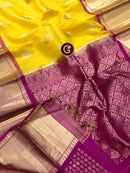 Yellow Organza Saree with Kanchi Border
