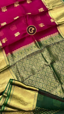 Pink Organza Saree with Kanchi Border