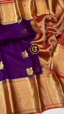 Purple Organza Saree with Kanchi Border
