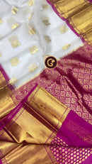 White Organza Saree with Kanchi Border