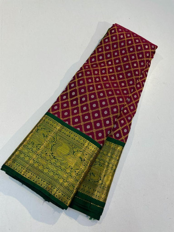 Pure Zari Maroon Bridal Kanchipuram Silk Saree