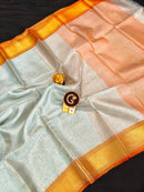 Silver Tissue Tussar Silk Saree