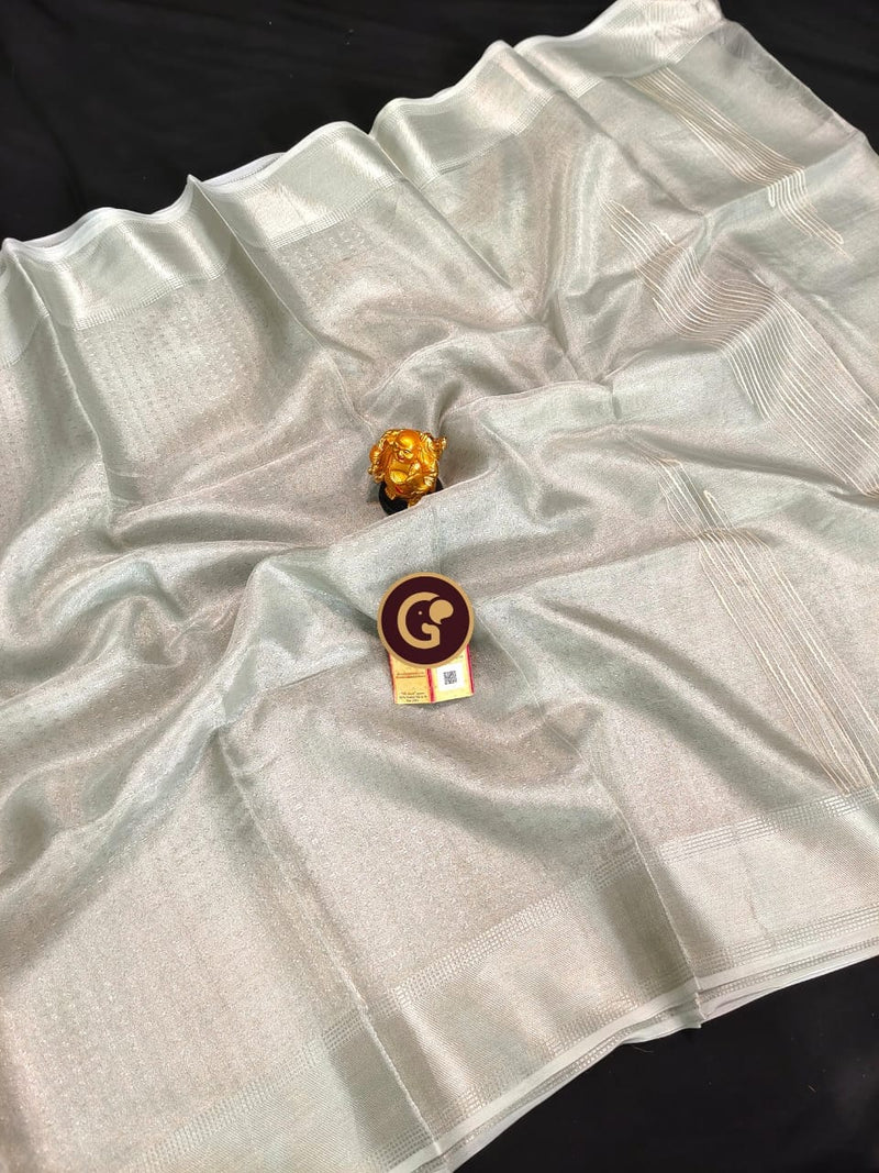 Silver Tissue Tussar Silk Saree