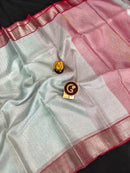 Silver Tissue Tussar Silk Saree