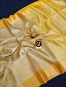 Golden Tissue Tussar Silk Saree