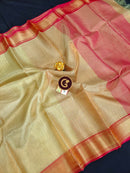 Golden Tissue Tussar Silk Saree