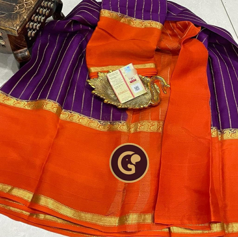 Catalogue - Pure Wrinkle Mysore Crepe Silk Saree