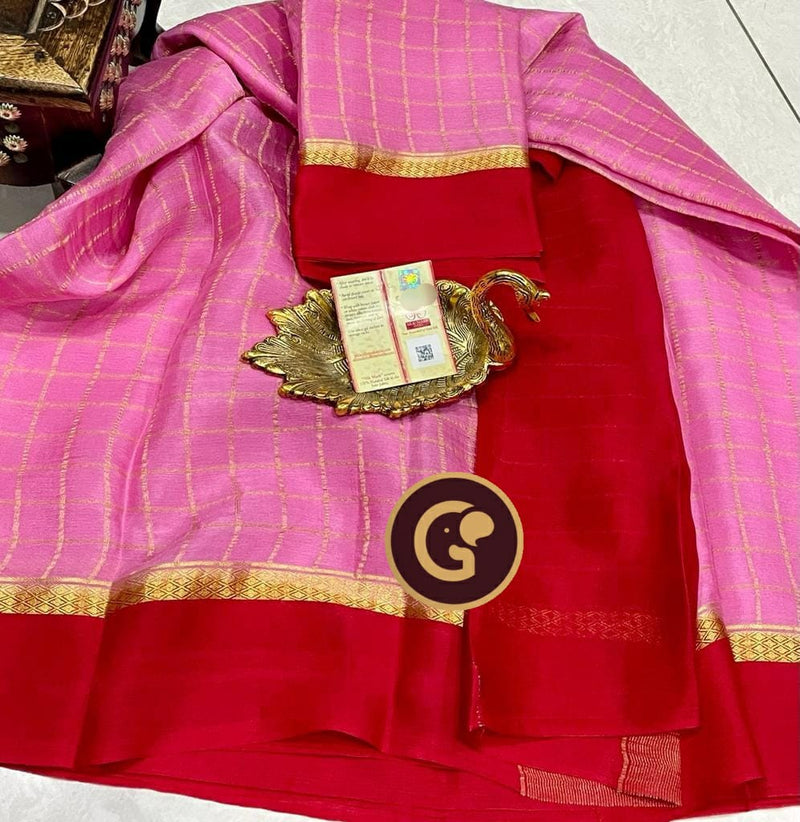 Catalogue - Pure Wrinkle Mysore Crepe Silk Saree