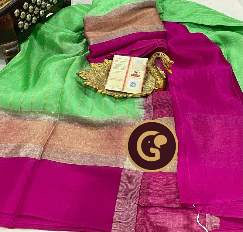 Pure mysore silk saree with mango border – www.vannamayil.com