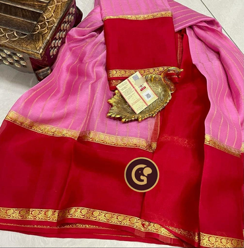 Catalogue - Pure Wrinkle Mysore Crepe Silk Saree