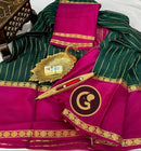 Green Pure Wrinkle Mysore Crepe Silk Saree