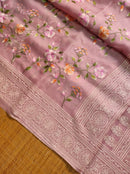 Organza Sarees with Jaal Floral Embroidery & Chikankari Pallu