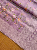 Organza Sarees with Jaal Floral Embroidery & Chikankari Pallu
