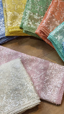 Catalogue - Organza Saree with Gara Embroidery Work & Crochet Lace
