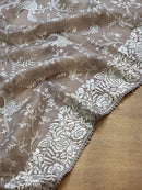 Grey Organza Saree with Gara Embroidery Work & Crochet Lace