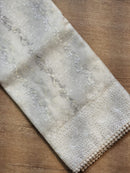 Half White Organza Saree with Unique Bird Chikankari Embroidery Design