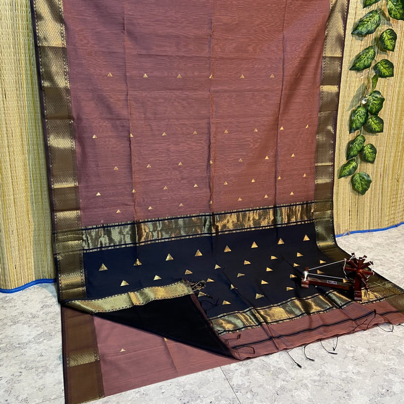 Maheshwari Silk Cotton Triangle Butta Sarees