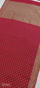 Red Khaddi Georgette Silk Saree