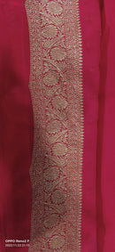 Red Khaddi Georgette Silk Saree