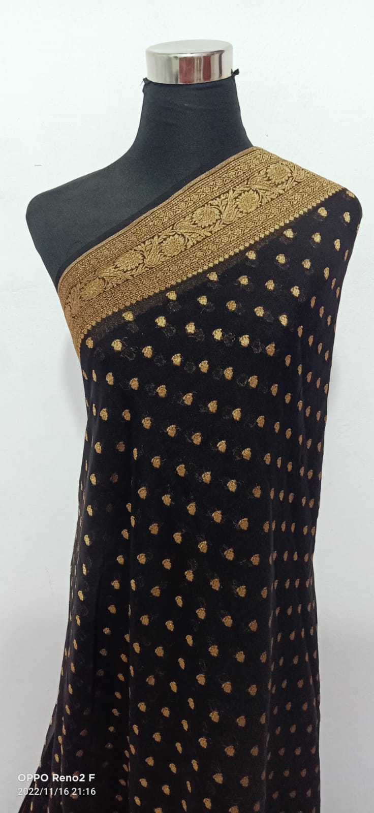 Black Khaddi Georgette Silk Saree