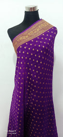 Purple Khaddi Georgette Silk Saree