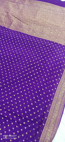 Purple Khaddi Georgette Silk Saree