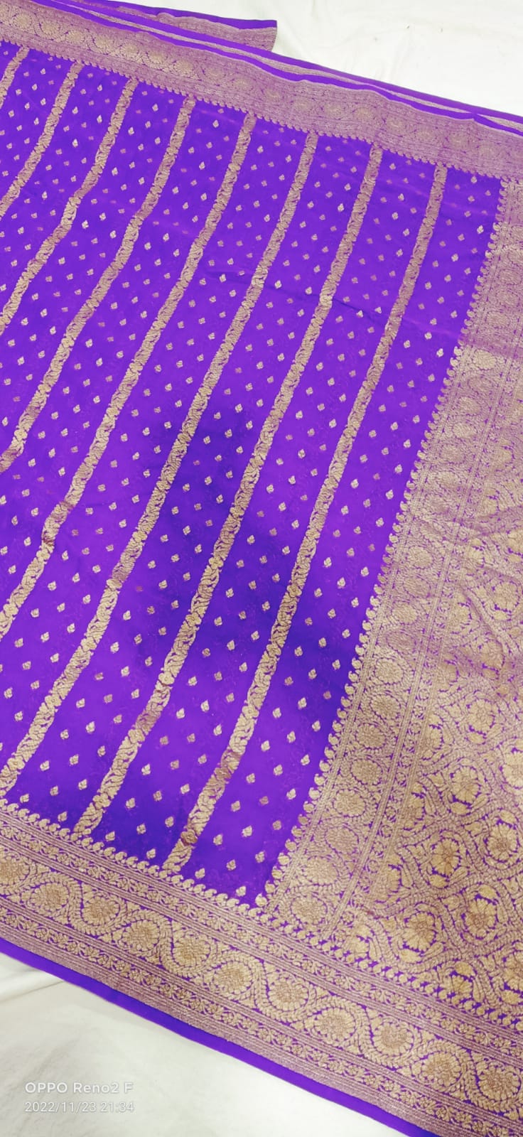 Purple Khaddi Georgette Silk Saree