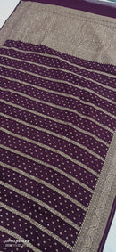 Brown Khaddi Georgette Silk Saree