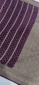 Brown Khaddi Georgette Silk Saree