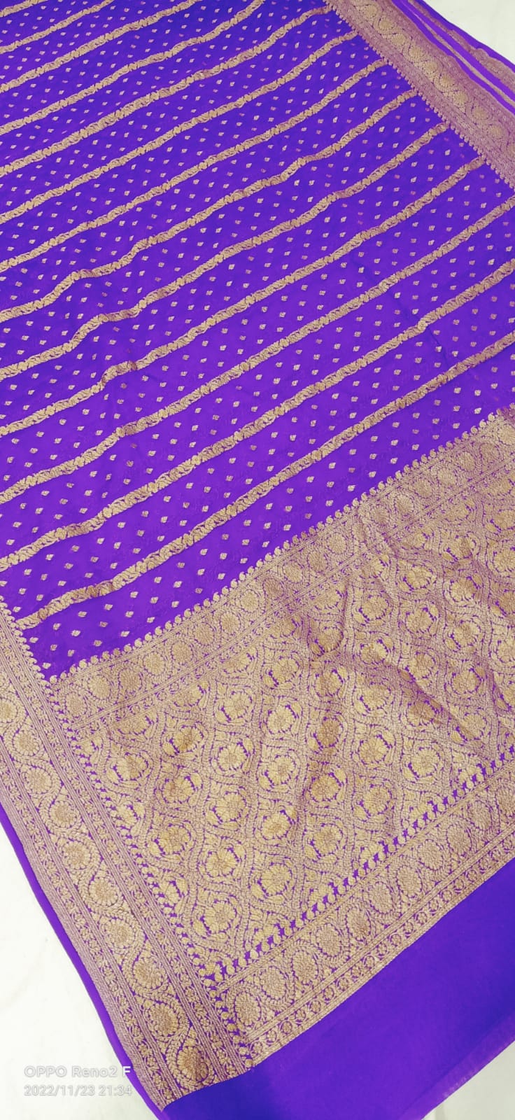 Purple Khaddi Georgette Silk Saree