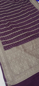 Brown Khaddi Georgette Silk Saree