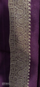 Brown Khaddi Georgette Silk Saree