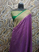 Purple Khaddi Georgette Silk Saree