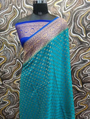Blue Khaddi Georgette Silk Saree