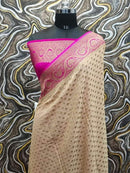 Half White Khaddi Georgette Silk Saree