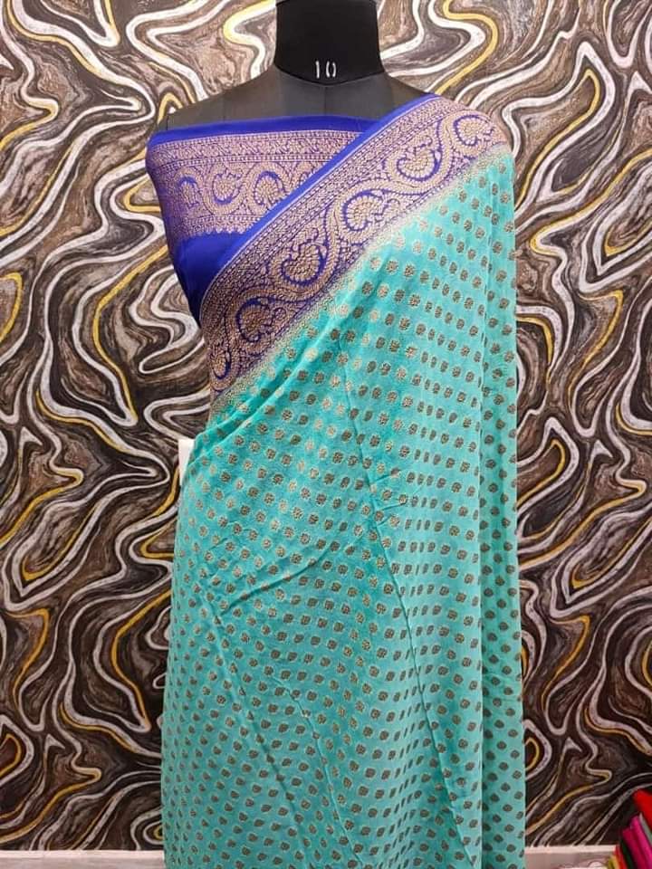 Blue Khaddi Georgette Silk Saree