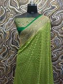 Green Khaddi Georgette Silk Saree