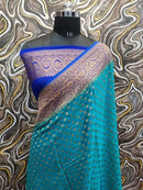 Blue Khaddi Georgette Silk Saree