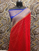 Red Khaddi Georgette Silk Saree