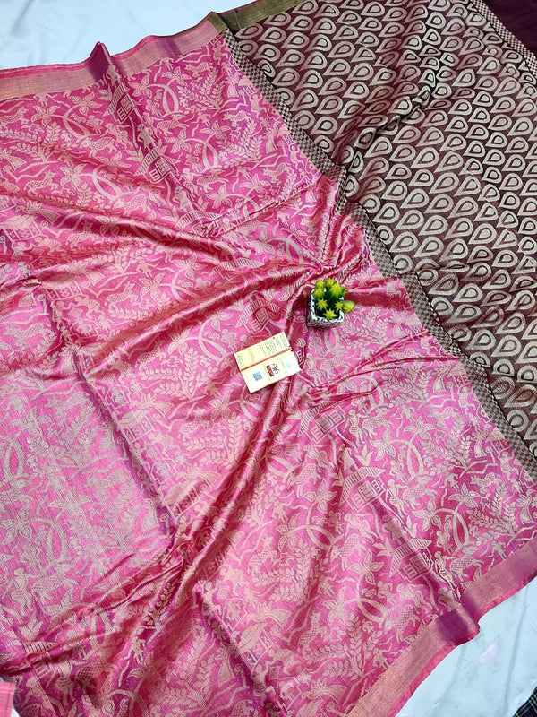 Pure Tussar Silk All Over Jala with Heavy Pallu